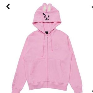 Bt21 Pink Zip up Hoodie Cooky Size M